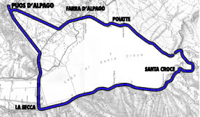 Il percorso del Giro del Lago di Santa Croce